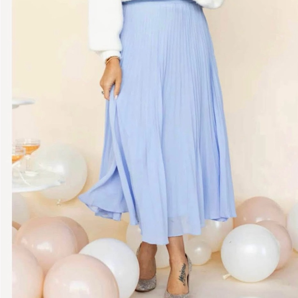Gentle Fawn Light Blue Midi Skirt
